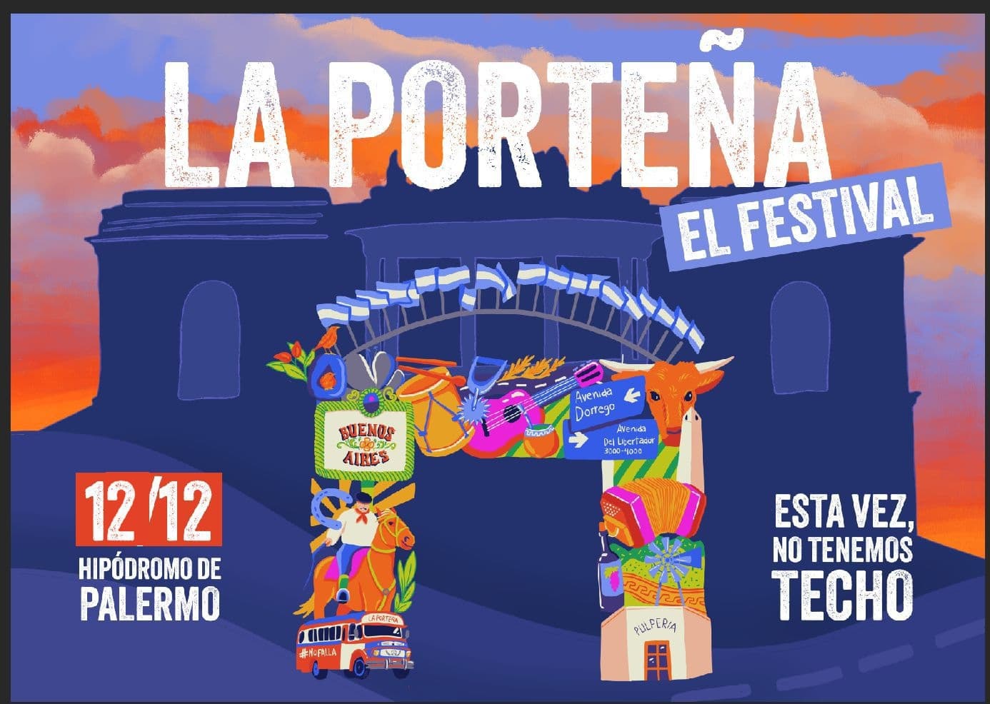 Afiche oficial Festival La Porteña — Hipódromo de Palermo